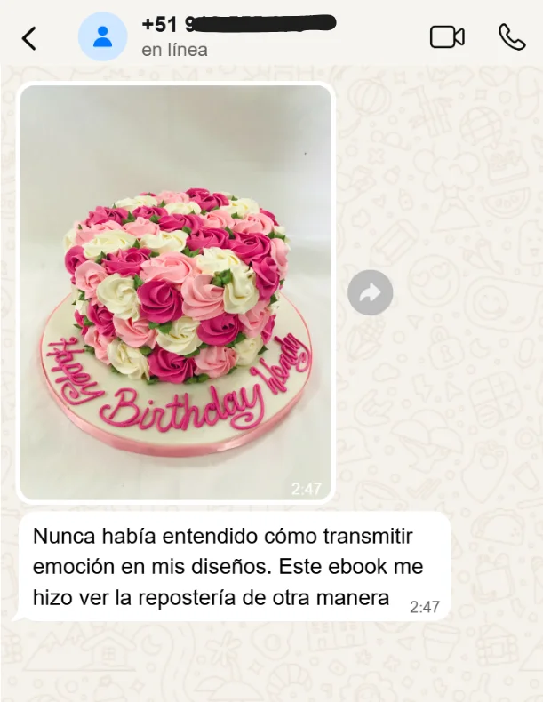 Comentario de estudiante sobre Diseñador de Pasteles 2